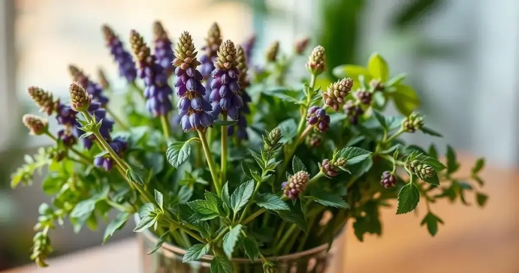 ervas aromáticas em vaso